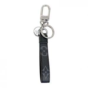 Louis Vuitton Monogram Eclipse Porte-Clés Dragonne Keychain Charm M61950 Blac...